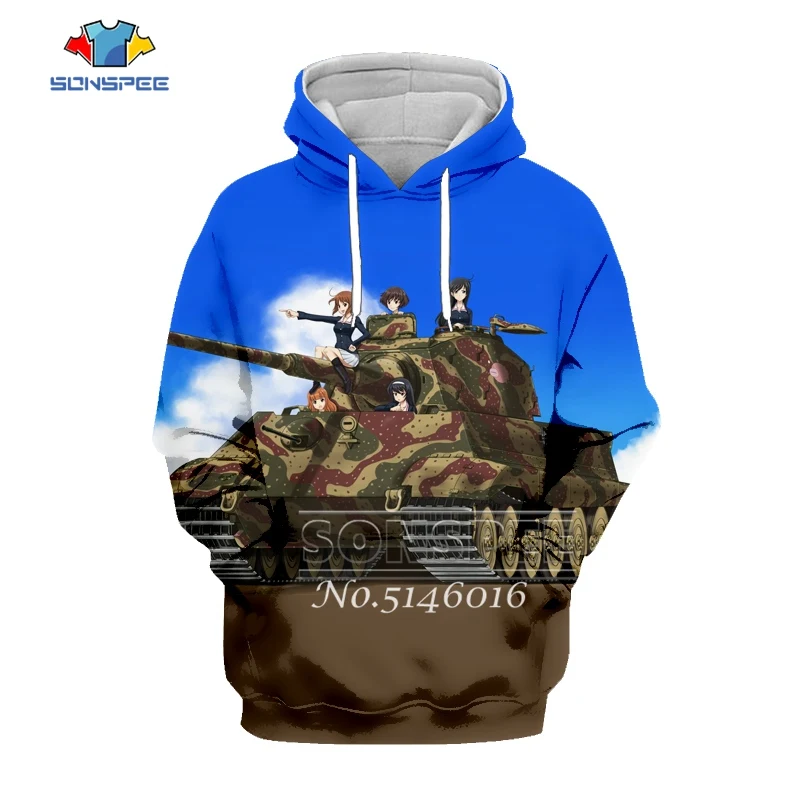 SONSPEE GIRLS und PANZER, 3D принт, аниме, майка, Harajuku, Мужской пуловер, толстовка, унисекс, повседневная, модная, уличная, толстовка, t638 - Цвет: 23