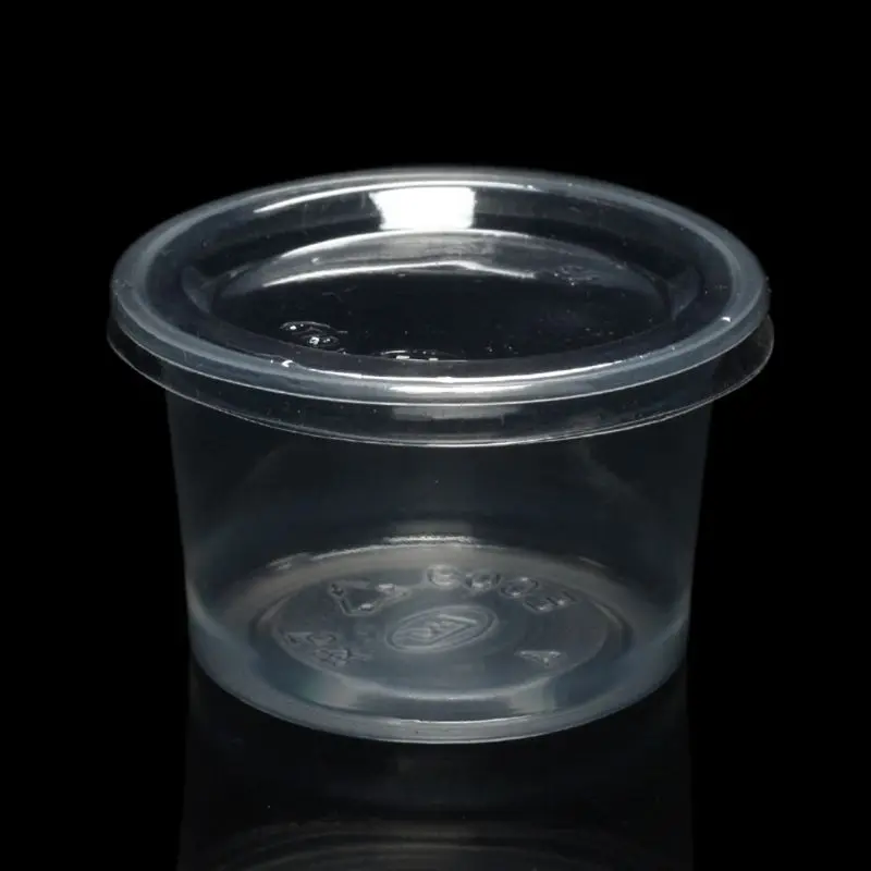 Juego de tazas desechables de 150ml, recipiente para salsa, gelatina, con tapa, L4MF, 50 Uds.