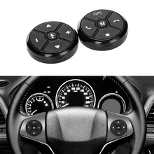 Universal Car Steering Wheel Controller 4-Key Music Wireless GPS Navigation Remote Control Buttons Black 27mhz 2 ch 1 14 scale a key switch doors steering wheel remote control car w lamp red black