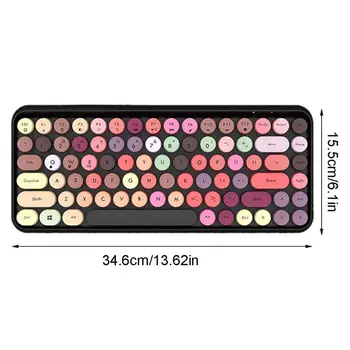 

Bluetooth Keyboard Retro Round Keycap Colorful Plastic Panel Punk Phone Keyboard K1AB