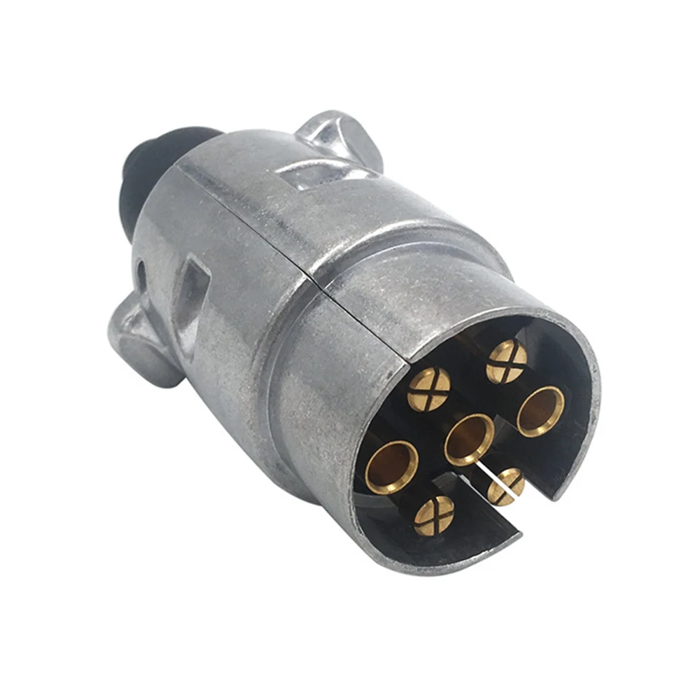 Durable 7 Pin Aluminium Alloy Plug Trailer Truck Towing Electrics 12v