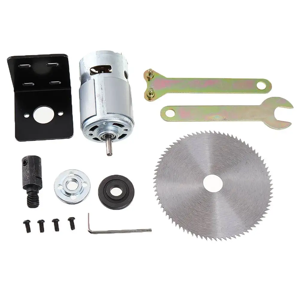 775 моторная Настольная пила Комплект DC 12V мотор-редуктор с монтажным кронштейном и пильным лезвием для деревообработки