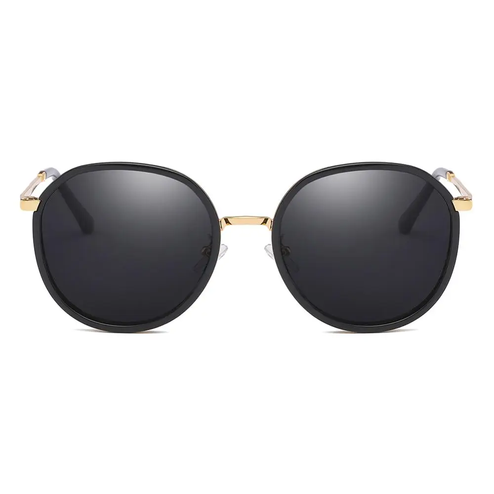 Cyxus ретро круглые негабаритные поляризованные солнцезащитные очки для женщин UV 400 зеркальные-1001