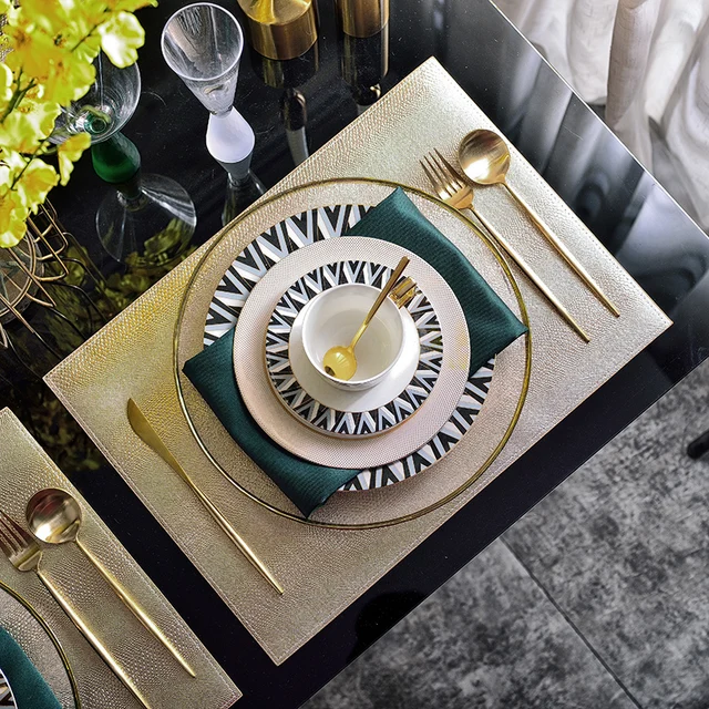 Teal black and white Bone Luxury Creative Tableware Set 1