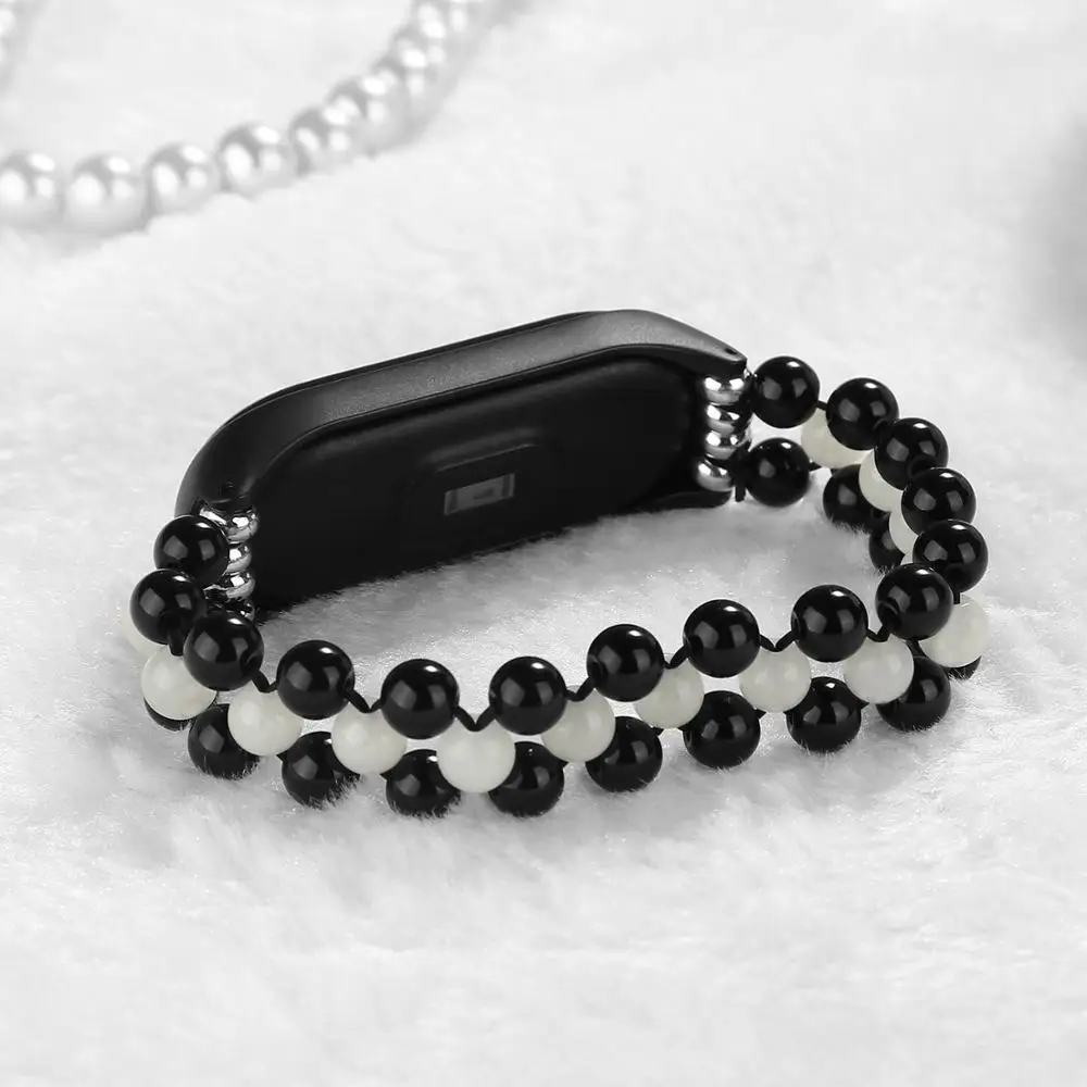 

Womans Wrist Bracelet For Xiaomi Miband 4 3 Strap Agate Crystal Jewelry Style montre femme Wriststrap Correas De Reloj Miband 4