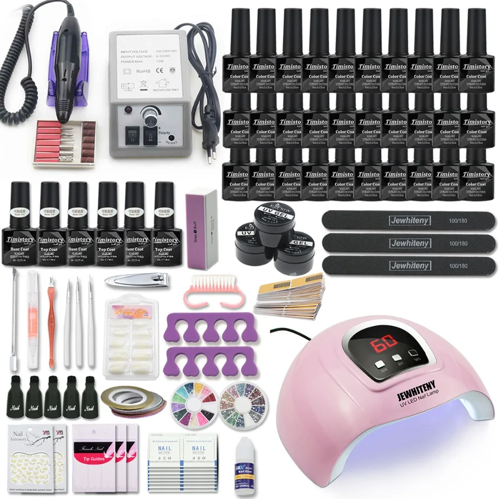 Conjunto de Manicure da Máquina Pces do Unha do Gel Conjunto da Arte do Unha Super do Unha do Unha da Lâmpada do Unha com 120 Conjunto 30 Polonês Ferramenta - 54 w 20 9 Cheap Conjuntos e kits