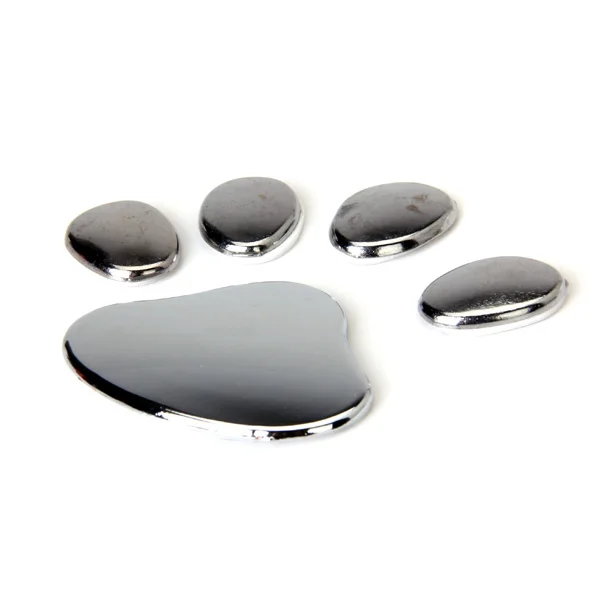 1 Pair 3D Metal Paw Animal Footprints  Sticker Decal Car Bumper Decor For Car Window Car Body Dashboard Motorcycle Scooter Etc