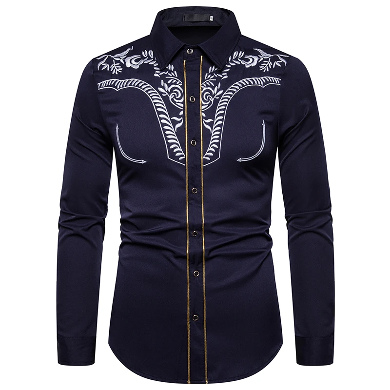 

UNAPDUPE New Men's Fashion Casual Shirt Cotton Long-sleeved Loose Men's Printing Embroidery Quality Brand Shirt EU S-XXL