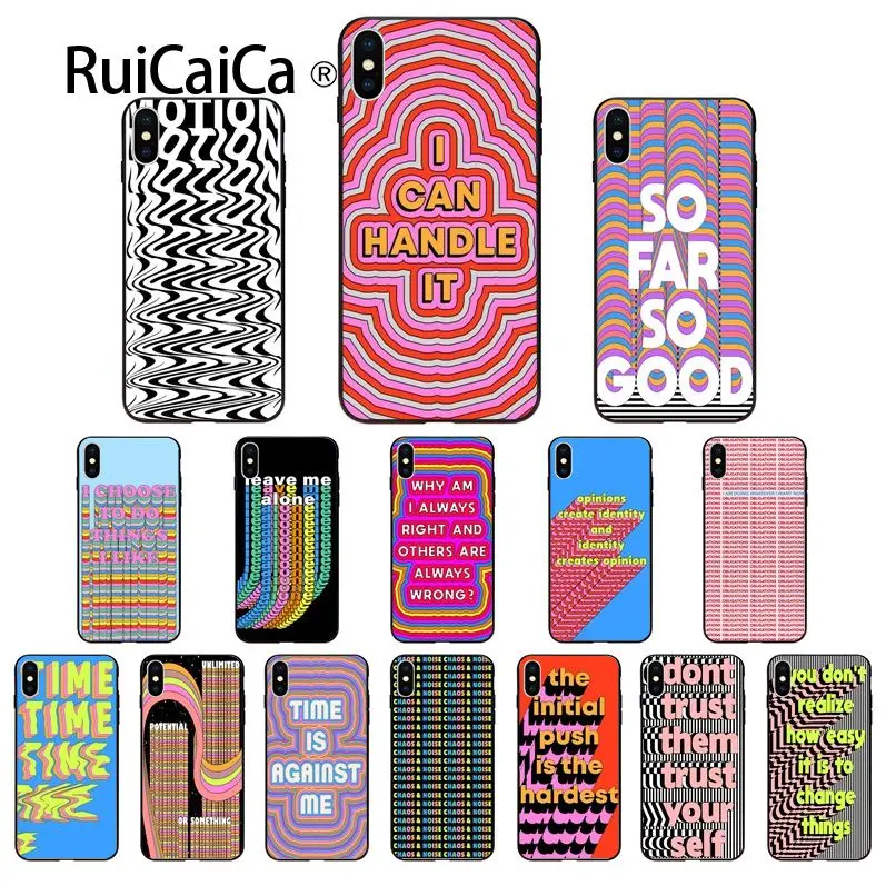 Ruicaica для увлеченных искусством слова мягкий чехол телефона Apple iPhone 8 7 6 6S Plus X XS MAX 5