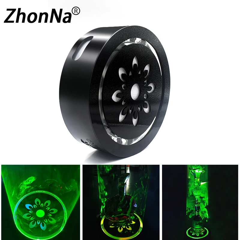 Green Hookah Laser Light Bar with Luminous Base, R/G/B Optional, for Party KTV Club, Arabic Hookah Accessories, DIY Wine Liquor