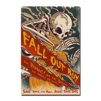 

Fall Out Boy Rock Band Music Star Wall Sticker Silk Poster Art Light Canvas Home Decoration