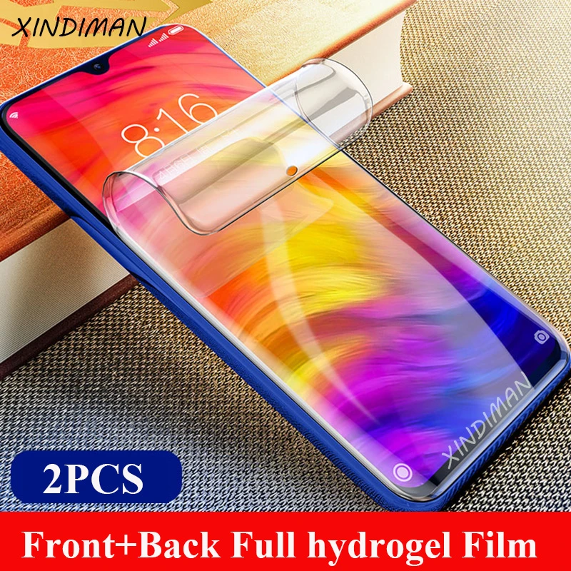 

XINDIMAN 2PCS Front+Back hydrogel film for xiaomi redmi note7 soft screen protector for xiaomi redmi note7pro protective-film