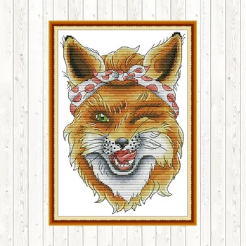 

Chinese Cross Stitch Kits Embroidery Needlework Set DMC Cotton Thread Sly Fox DIY Printed Canvas Painting Counted Needlework Kit