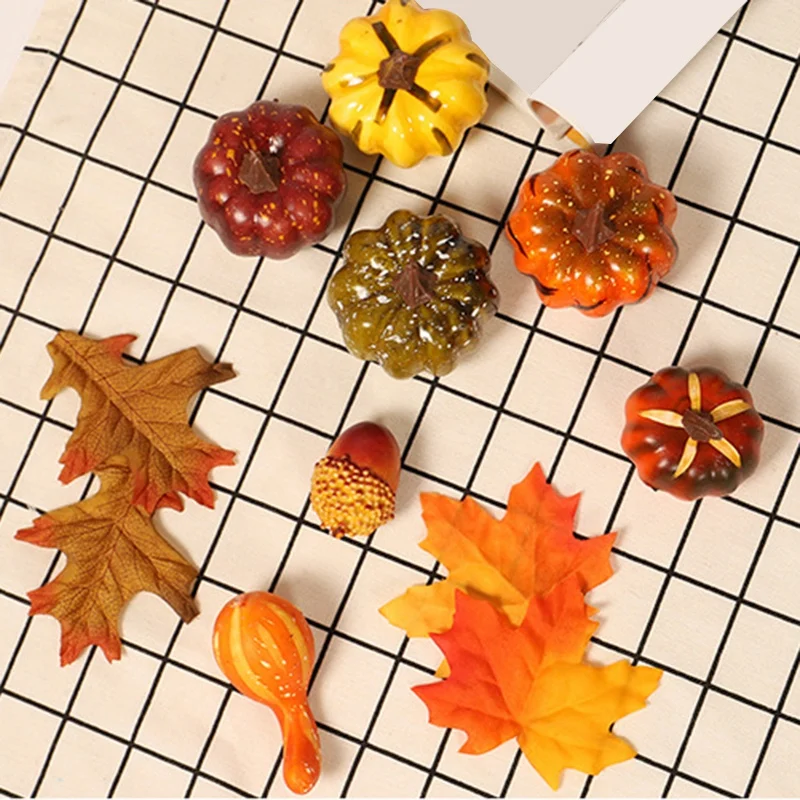 Simulation Pumpkin Maple Leaves Halloween Home Decoration Accessories