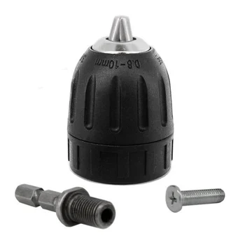 

1/4inch Hex Shank Adapter Chuck W/Screw Sets Keyless Power Tool Accessories
