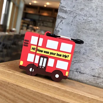 

Earphone Case for Airpods 2 Case Cute car Bus Cover for Apple Air pods Case Silicone Charging box Protective Earbuds Accessories