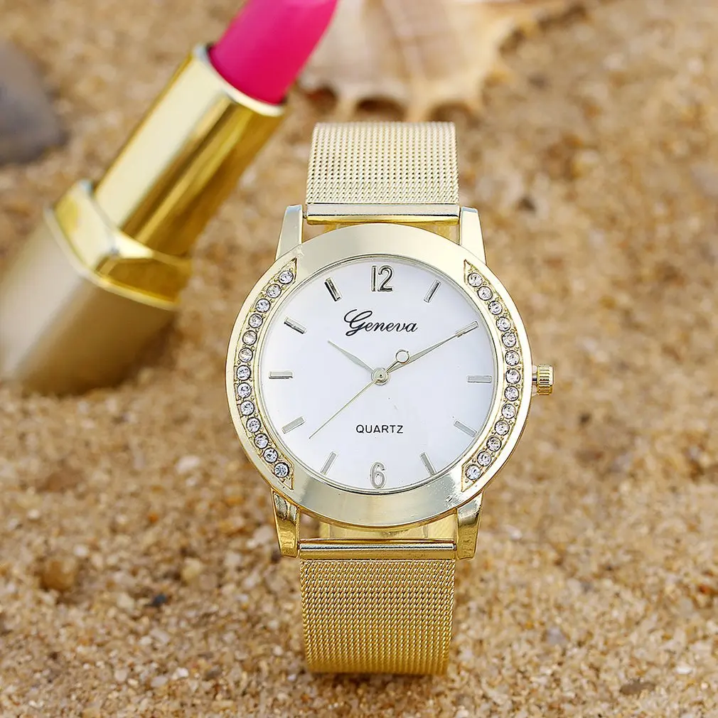 

Diamond Dial Women Quartz Watch Mesh Belt Magnetic Buckle Ladies Watch Business Mesh Belt Multicolor Ladies Watch Gifts