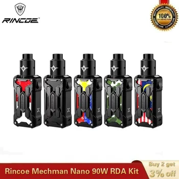 

Electronic Cigarette Rincoe Mechman Nano 90W Kit Powered By 18650 Battery Box Mod RDA Tank with 810 Drip Tip VS Aegis X Kits