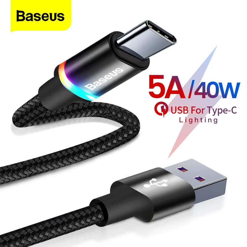 US $1.99 35% OFF|Baseus 5A USB Type C Cable For Huawei Mate 30 20 P30 P20 P10 Pro Lite 40W Fast Charging Charger USB C Type C Cable Wire Cord|Mobile Phone Cables| |  - AliExpress
