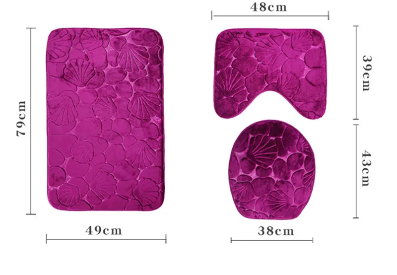 3 шт./компл. Набор ковриков для ванной фланелевый Противоскользящий кухонный коврик для ванной туалет коврик моющийся крышка для унитаза коврик коврики