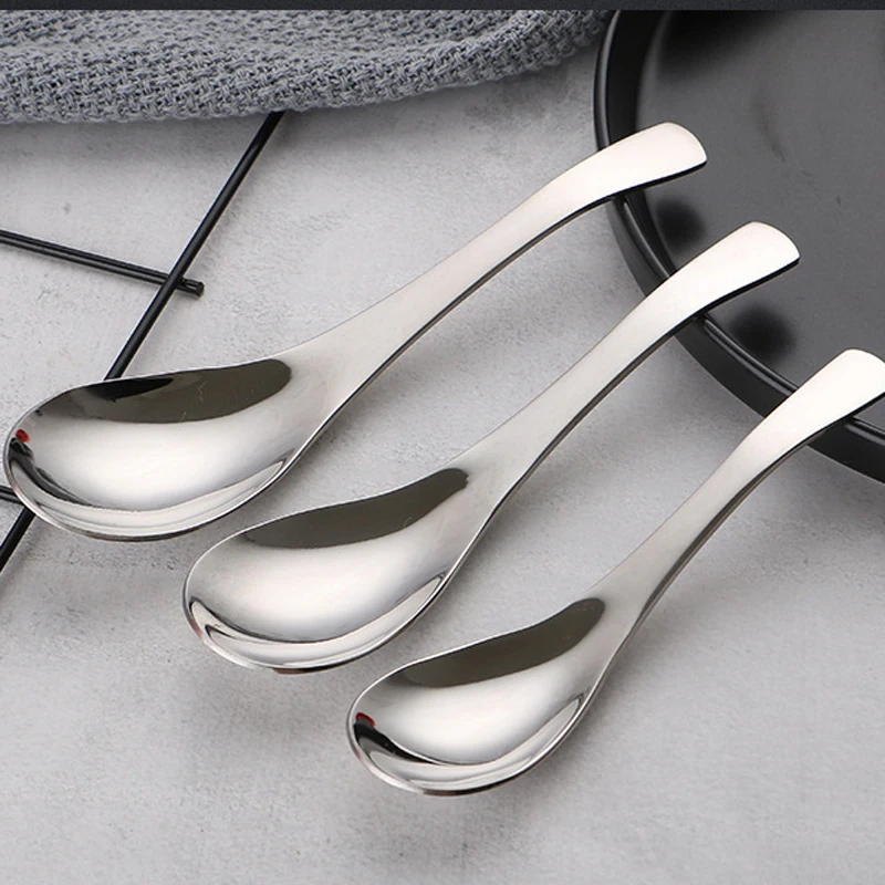 304 stainless steel large spoon household thickening spoon tableware 15*4 and 13.5*3.5