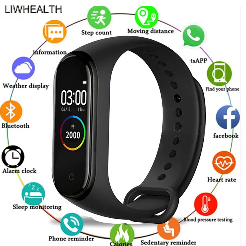 Дешевые часы смарт-браслет с фитнес-трекером браслет M4 для IOS/Xiaomi/Honor PK Mi Band 6/4 не