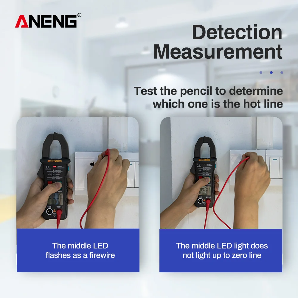 ANENG ST203 4000 отсчетов полный диапазон True RMS цифровой мультиметр клещи AC/DC напряжение NCV сопротивление Авто Диапазон фонарик