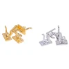 4Pcs 1:12 Dollhouse Miniature Clothes Coat Hook Rack Metal Wall Hanger Dollhouse Bathroom Accessories 4