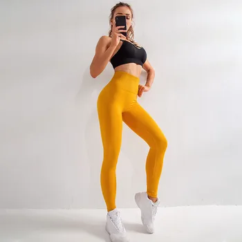 NORMOV Fitness Women Leggings Seamless Solid High Waist Ankle Length Spandex Leggin Workout Push Up Leggings Femme 4