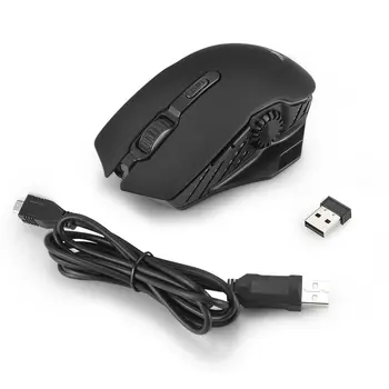 

Portable Rechargeable 2.4G Wireless Mouse With 3-color Breathing LED Lights & USB Receiver for Gaming Player
