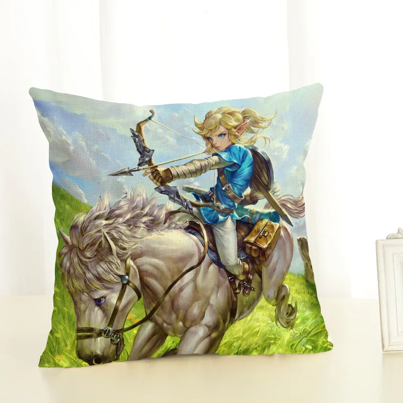 Recolor горячая Распродажа мультяшный чехол с игрой Legend of Zelda квадратный льняной