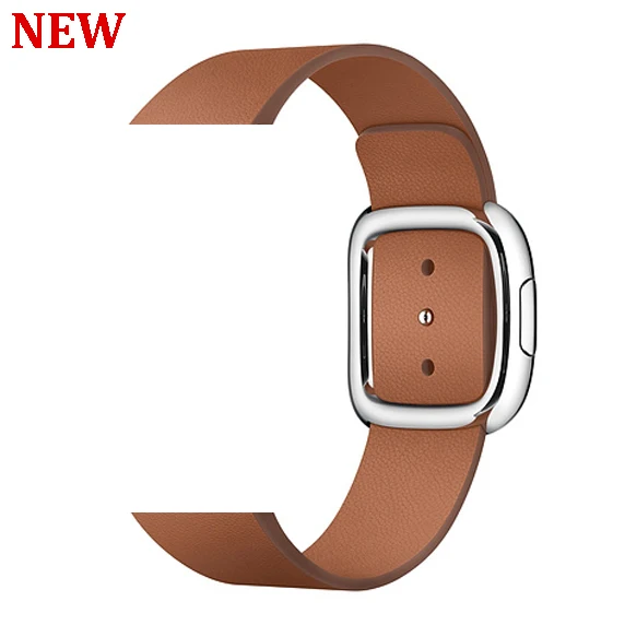 Современный ремешок с пряжкой для apple watch 44 мм 40 мм iwatch 42 мм 38 мм браслет из натуральной кожи ремень для apple watch 5 4 3 2 1 - Цвет ремешка: Saddle Brown