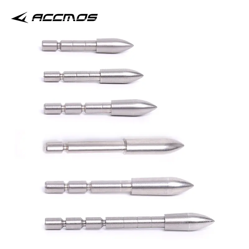 70 80 90 100 110 120 Grains Archery Arrowhead Stainless Steel Bullet Arrow Point Tip For ID 4.2 mm Shaft DIY Shooting Accessory