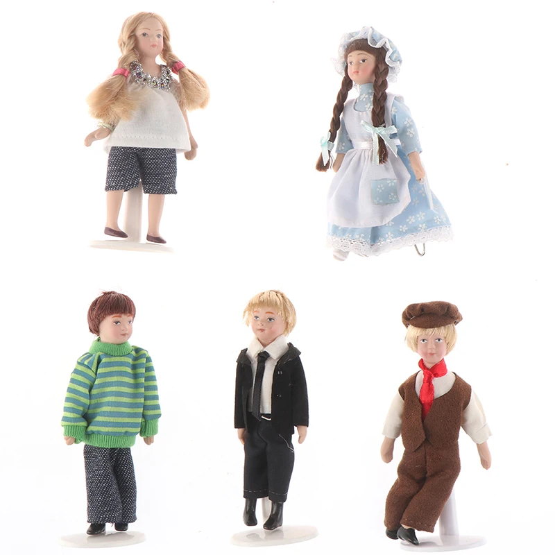 1:12 Dollhouse Miniature Porcelain Dolls Model Little Pretty Girls Boys Christmas Gift | Игрушки и хобби