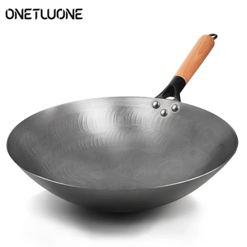 

High Quality Iron Wok Traditional Handmade Iron Wok Non-stick Pan Non-coating Gas Cooker Cookware