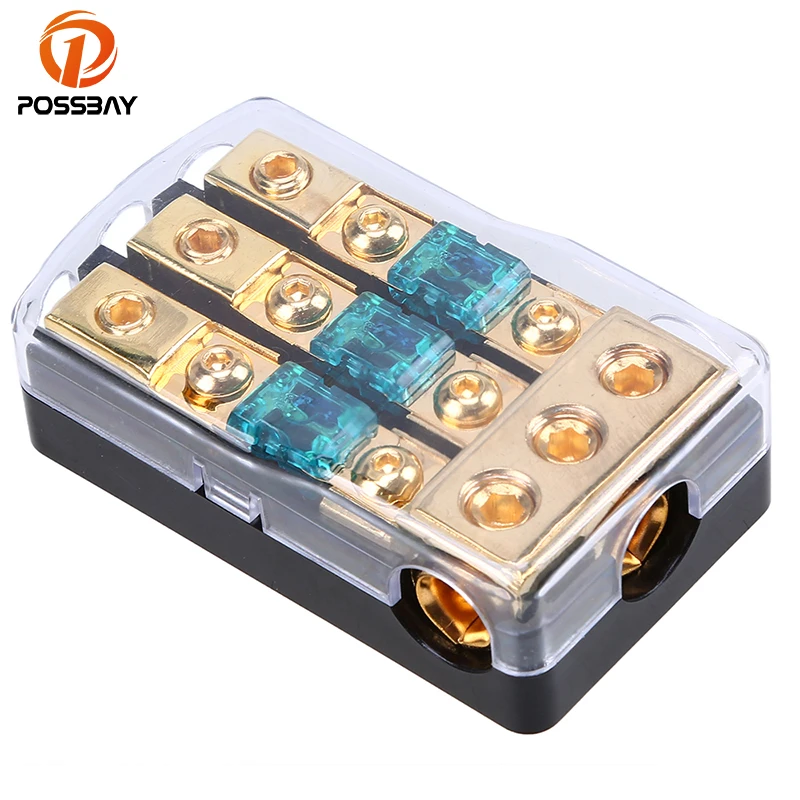 Автомобильный держатель предохранителя posbay 30A/60A/80A/100A/150A 1 в 3 распределительный