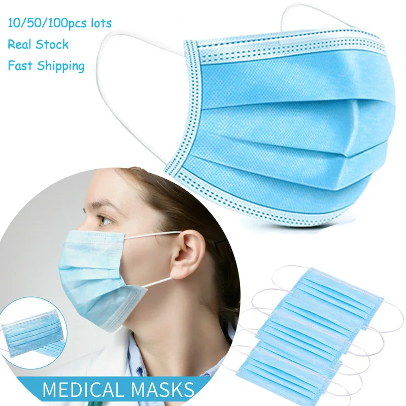 

Anti-Pollution 3 Laye Mask dust protection Masks Disposable Face Masks Elastic Ear Loop Disposable Dust Filter Safety Mask