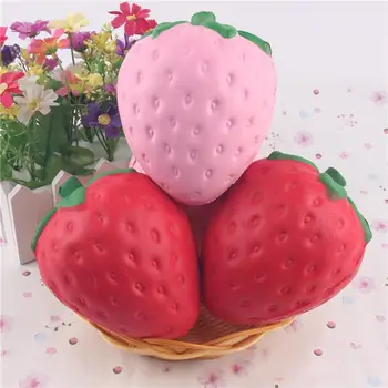 

Lovely Soft PU Strawberry Toy Slow Rising Vent Toy Mobile Chain Pendant Home Decoration