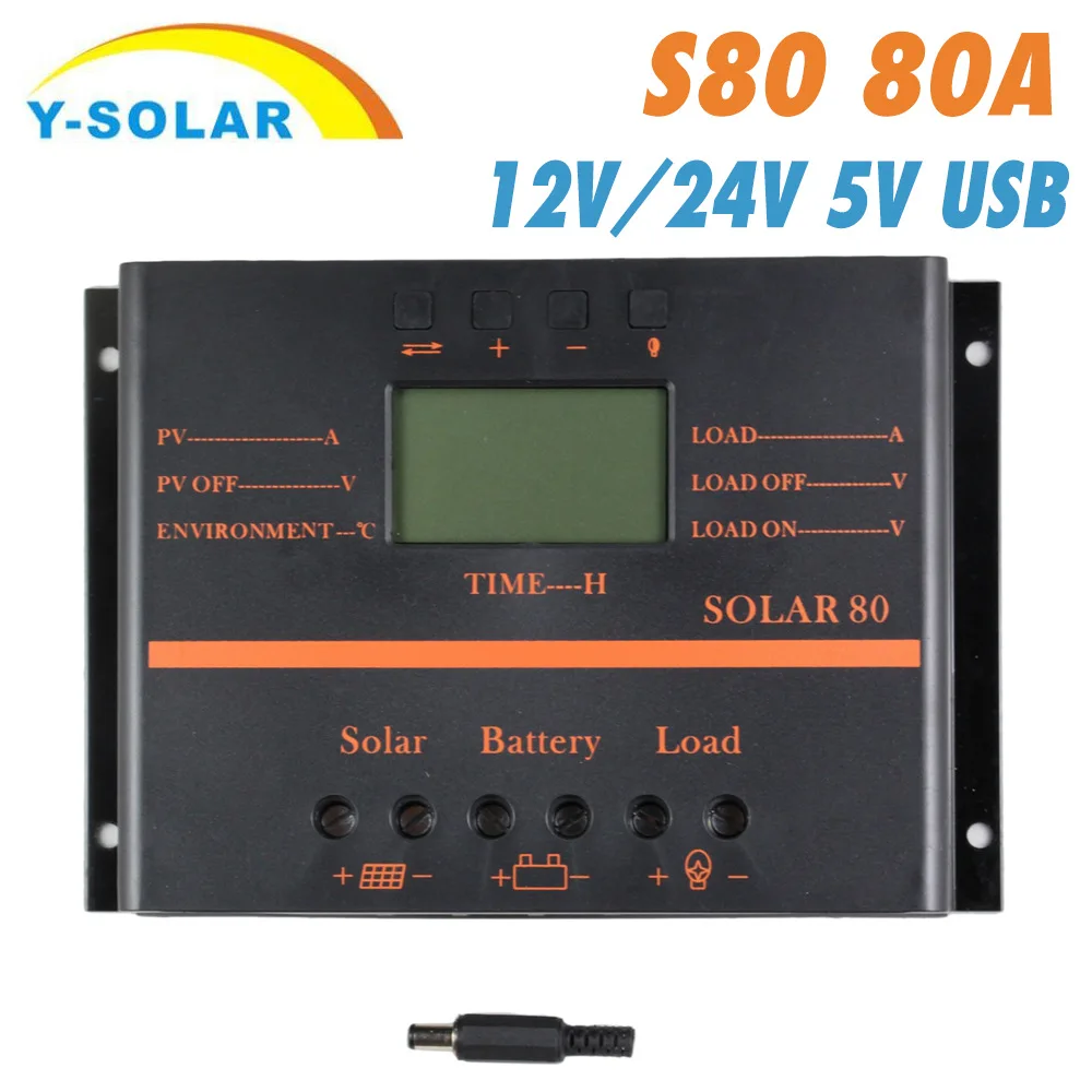 

Solar Controller SOLAR80 12 V/24 V 80A Solar Charger And Discharger Controller LCD Display