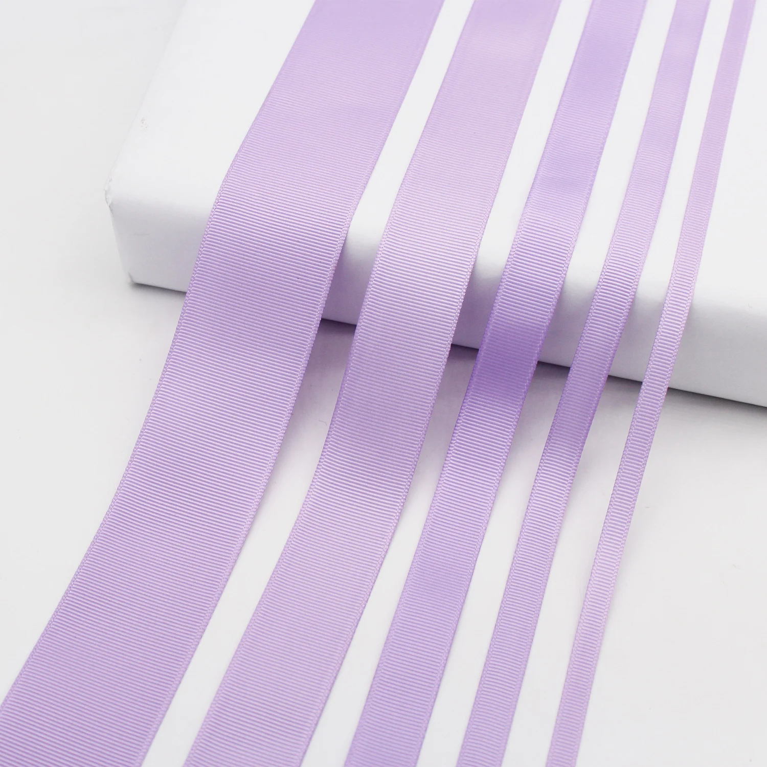 5 Meter/Lot Light Orchid Color Polyester Fabric Grosgrain Ribbon