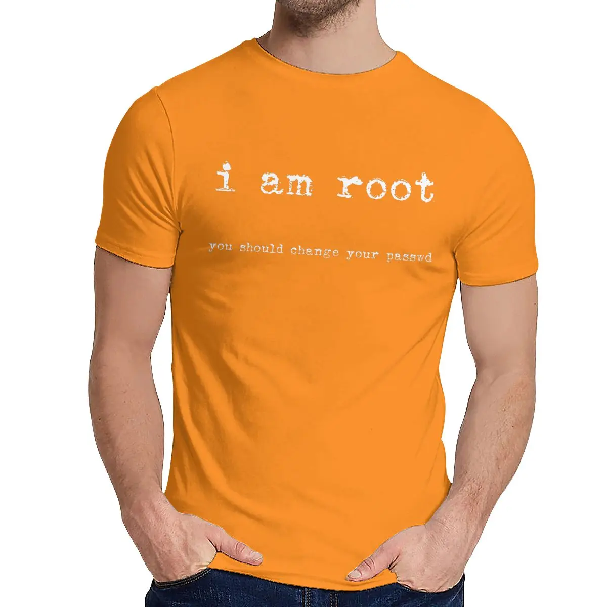 Футболка с круглым вырезом I Am Root Ubuntu Command Line Linux Unix хакерская популярная футболка унисекс из натурального хлопка La Camiseta Лидер продаж - Цвет: Оранжевый