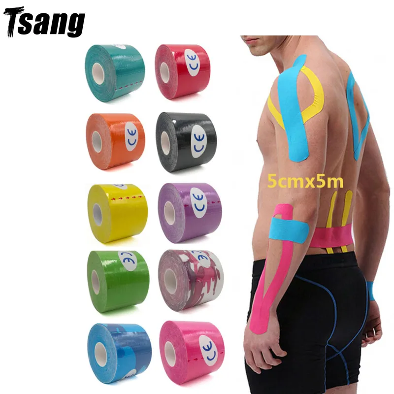 

Эластичный Бандаж Kinesio, наколенники, фитнес-лента, Спортивная самоклеящаяся лента для снятия боли в мышцах, кинезиологические поддерживающие накладки