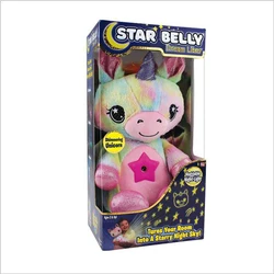 Juguetes de peluche de unicornio Kawaii para niñas, muñeco suave con música, lámpara de proyección de cielo estrellado, peluche relajante para dormir, animales de peluche