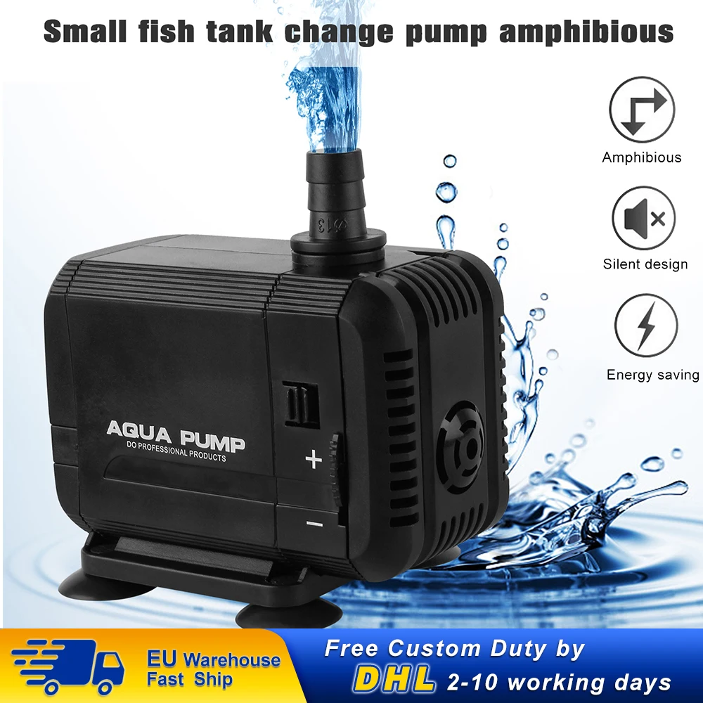 Amphibious Submersible Pump Ultra Silent Aquarium Air Pump 3000L/H Fish Tank Underwater Pump
