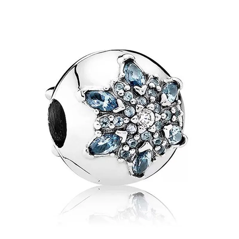 Crystallised Снежинка DAZZLING Daisies цветок первоцвета зажим бисеры соответственные Пандоре обаятельные браслеты 925 пробы шарма стерлингового серебра ювелирные изделия - Цвет: 12