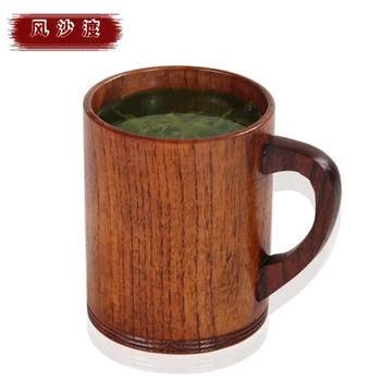 

Handmade Solid Coffee Mug Beer Mug with Handle Pure Copper Moscow Mule Mugs with Large Capacity Wooden Cup Drinkwares 50kB61