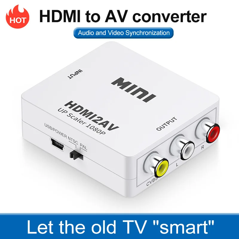 Адаптер Felkin HDMI в AV/RCA CVBS 1080P видеоконвертер адаптер HDMI2AV конвертер с поддержкой NTSC