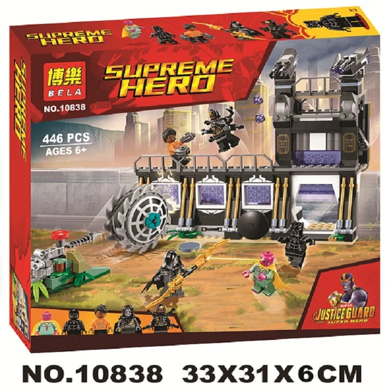 Tanie 10838 kompatybilny Legoinglys Marvel wojna w nieskończoności avengers superbohaterowie Corvus Glaive Thresher atak klocki do budowy klocki