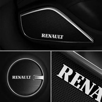 

10pcs 3D aluminum speaker stereo speaker badge emblem Sticker for Renault Laguna 2 Captur Fluence Megane 2 Megane 3 Scenic