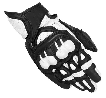 

New Alpine Moto gp pro GPX Leather Glove Black White Motocross Street Moto Riidng Motorcycle Men's Gloves